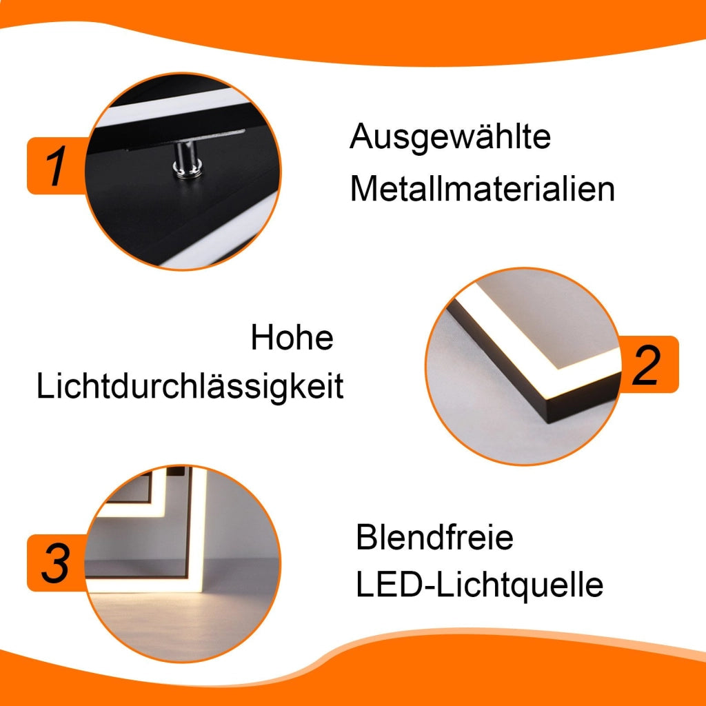 ZMH Lampada da soffitto plafoniera LED moderna 2 luci 32W 3000K per soggiorno camera letto
