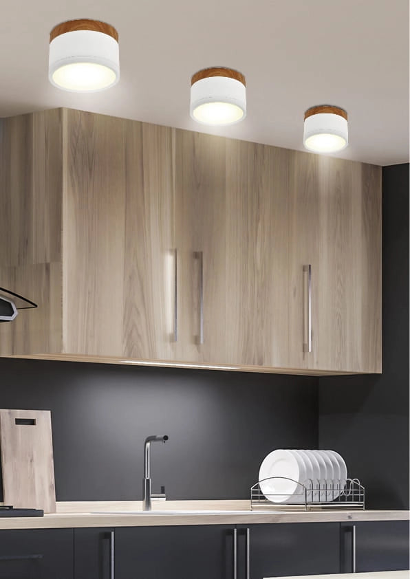 Spot soffitto Candellux TUBA LED 9W 4000K bianco/legno
