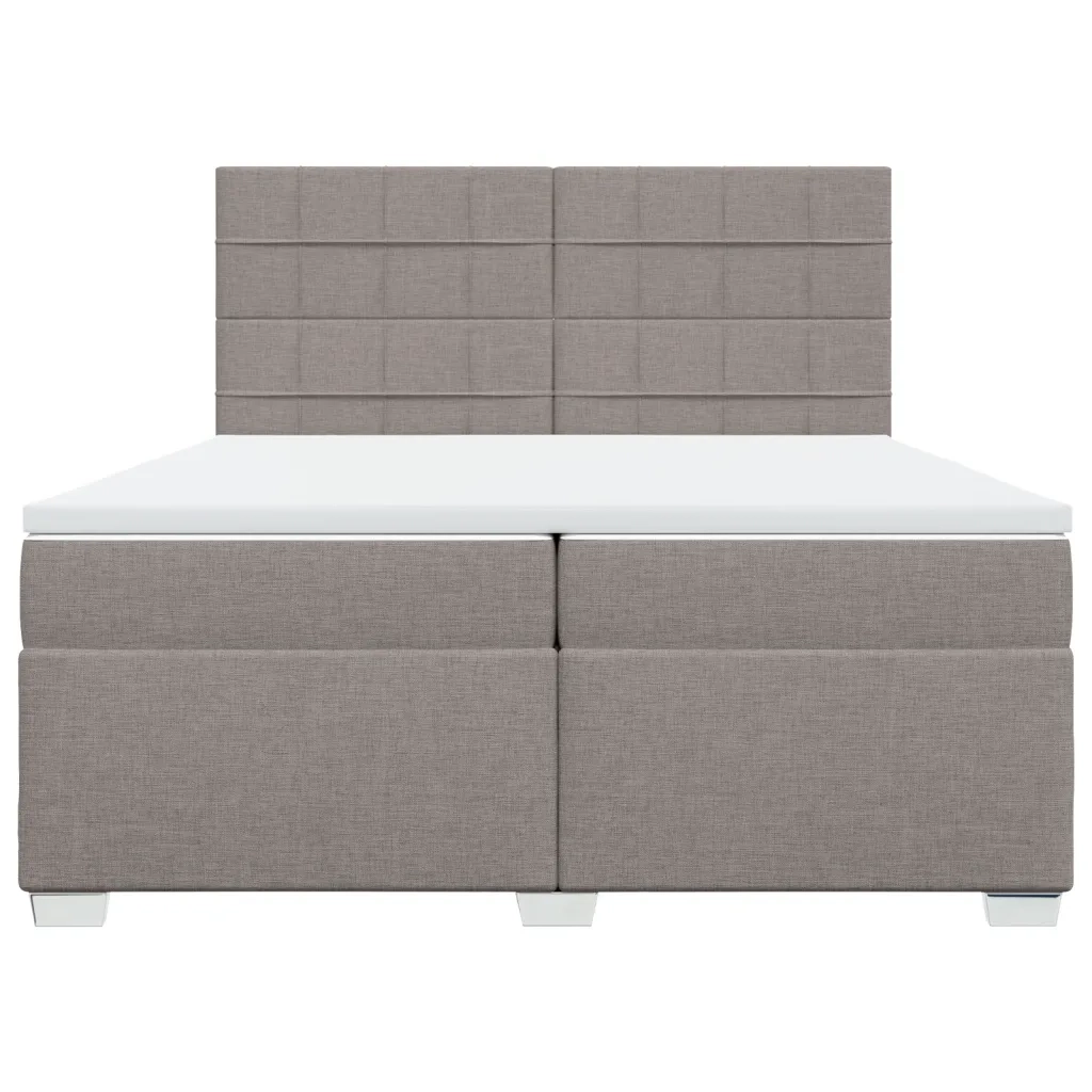 vidaXL Giroletto a Molle con Materasso Tortora 200x200 cm in Tessuto
