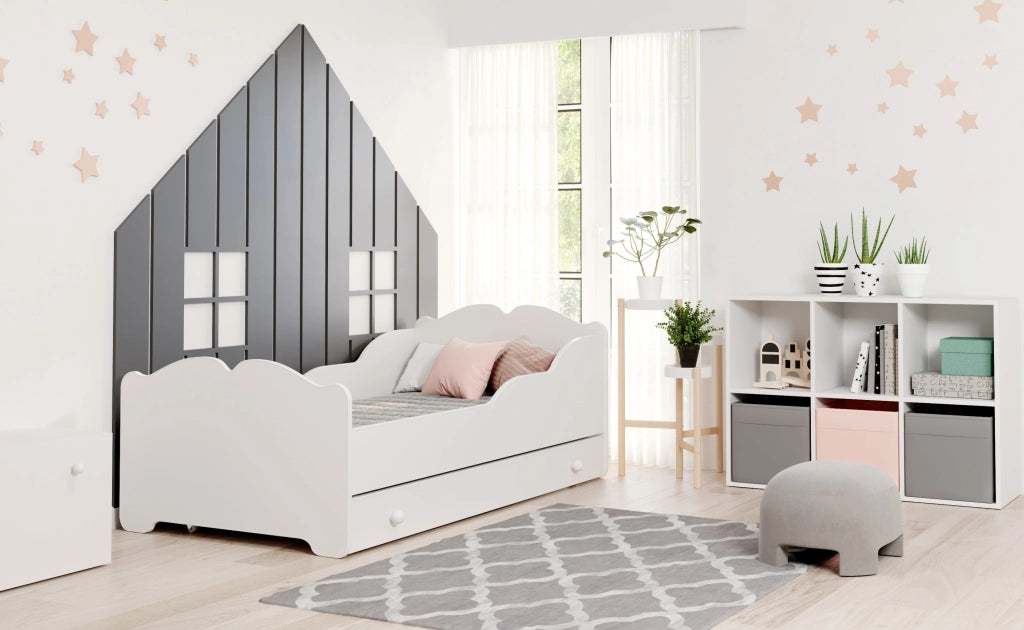 Letto singolo ANNA 140x70 con cassetto e materasso - Bianco