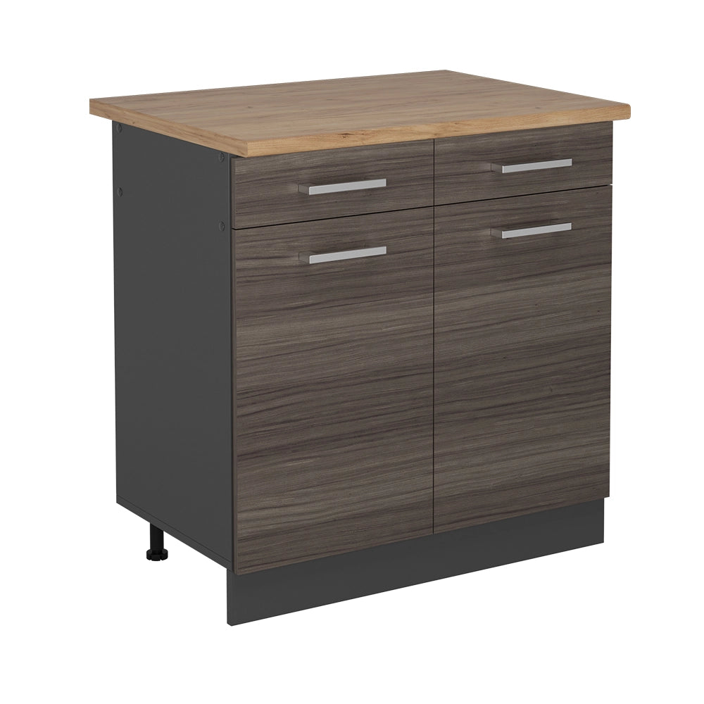 Vicco Mobiletto base per cucina Grigio nobile 80 cm , PL Rovere