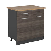 Vicco Mobiletto base per cucina Grigio nobile 80 cm , PL Rovere