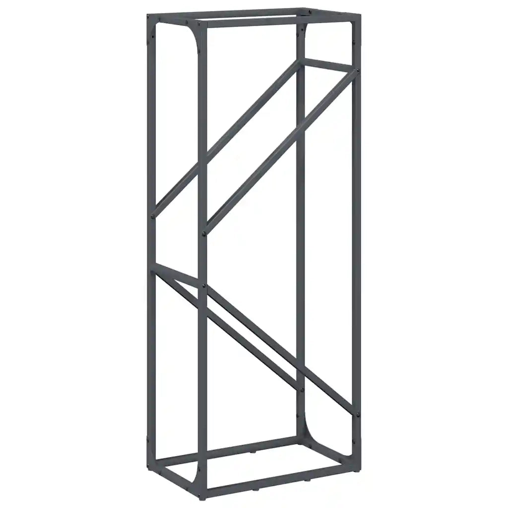 Rastrelliera per Legna da Ardere Antracite 40x25x100 cm
