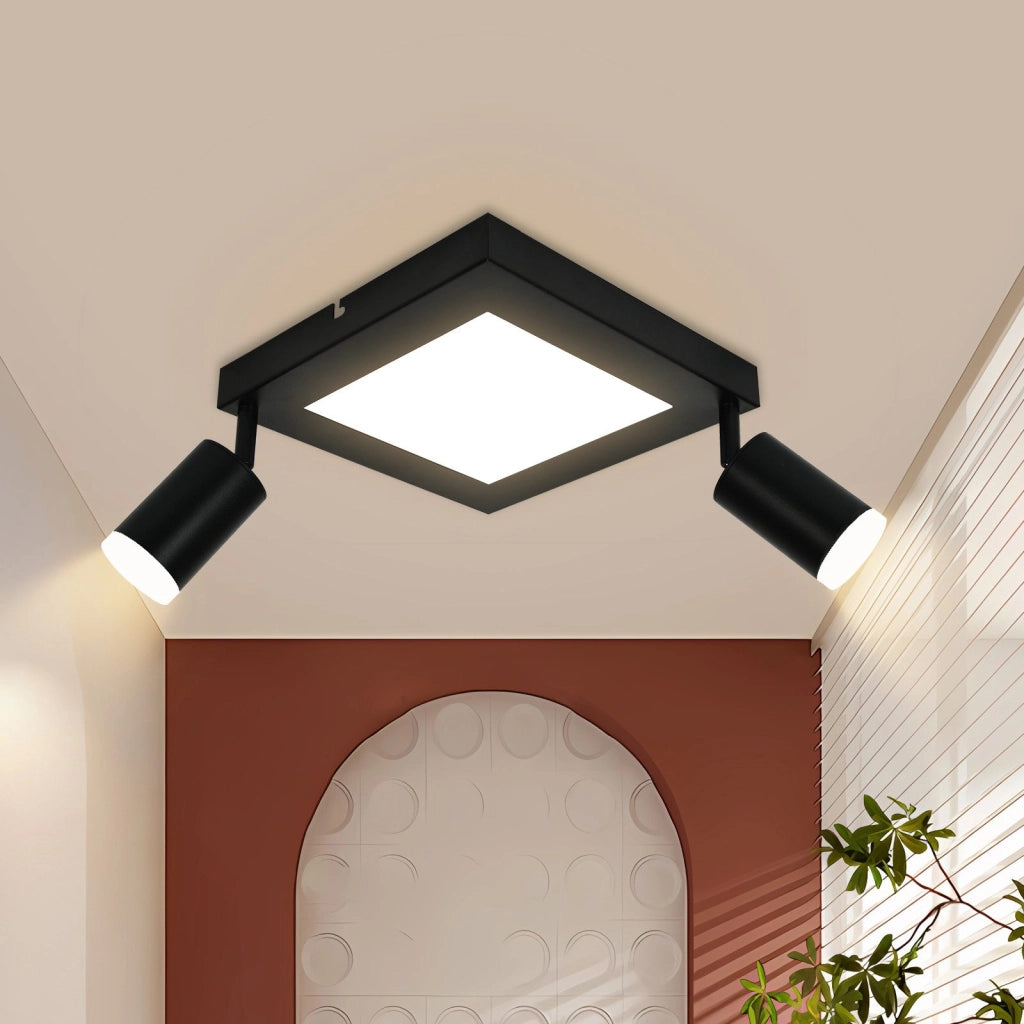 ZMH Faretto da soffitto 2 fiamme nero 3000K faretto da soffitto lampada da camera da letto per corridoio
