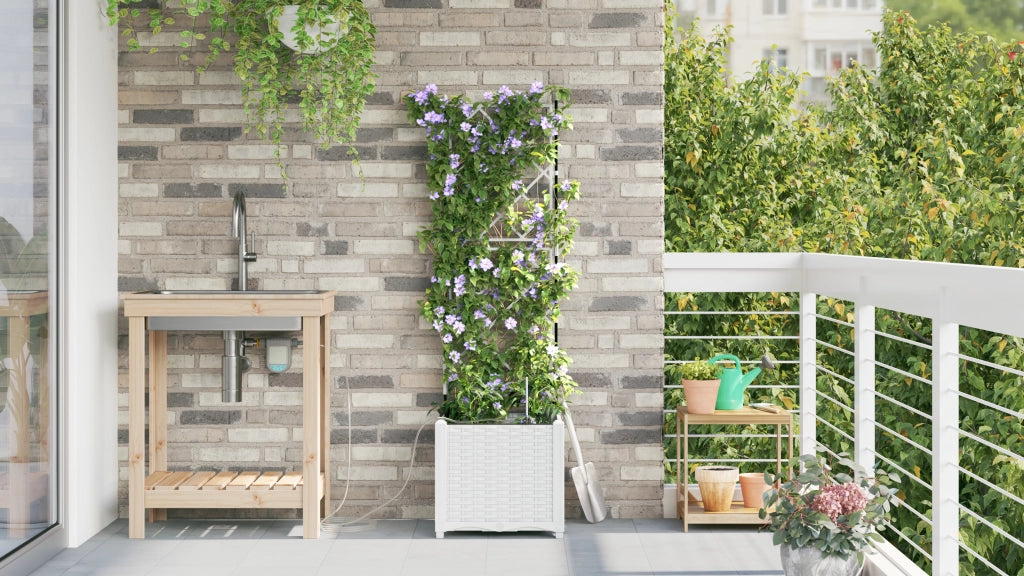 Vasi da Giardino  con Sistema di Irrigazione per Acqua Bianco