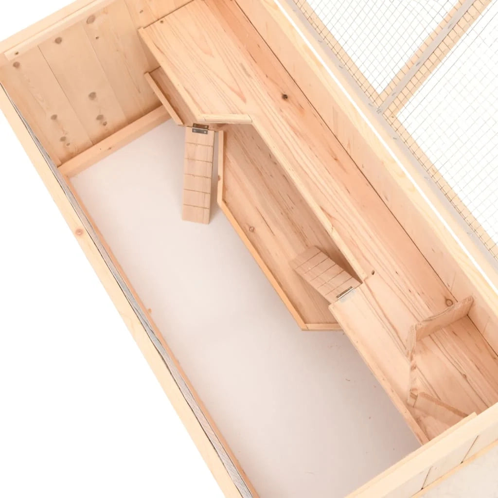 Gabbia per criceti 104 x 52 x 54 cm in legno massello di abete marrone 02_0041677