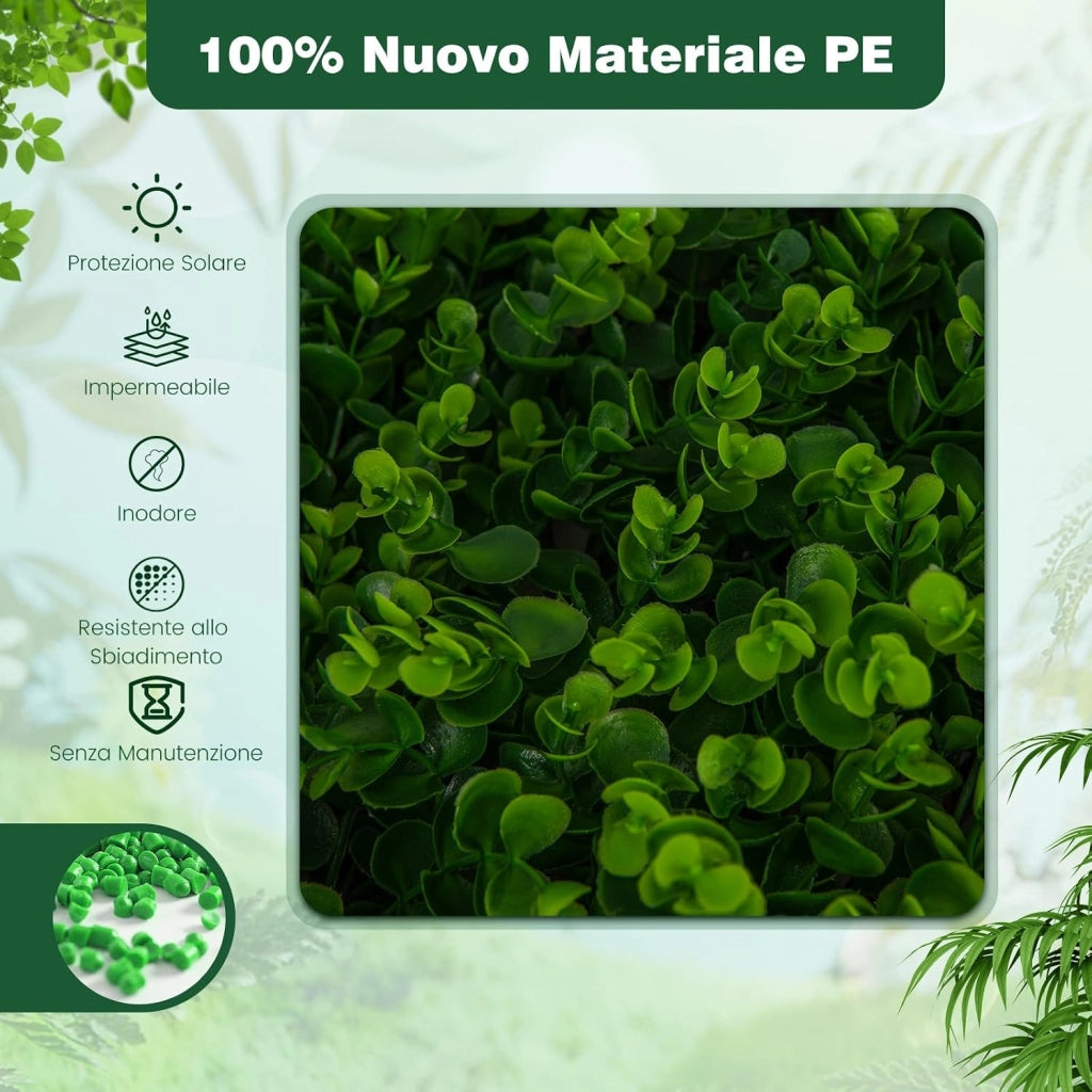 Pianta Finta da Esterno ed Interno, Pianta Artificiale per Decorazione Festa e Matrimonio da Salotto, Balcone e Giardino, Siepe Artificiale ed Estensibile (Vimini di eucalipto verde)