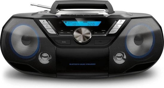 Radio Portatile DAB+ UKW Bluetooth CD MP3-CD USB Cassette Alles-In-Één Nero lettore di cassette