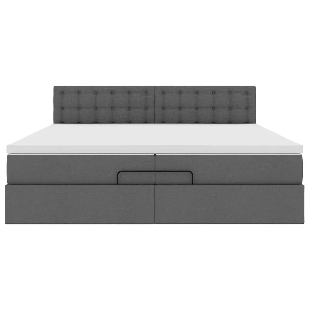 Struttura Letto Pouf con Materasso 200x200 cm in Tessuto