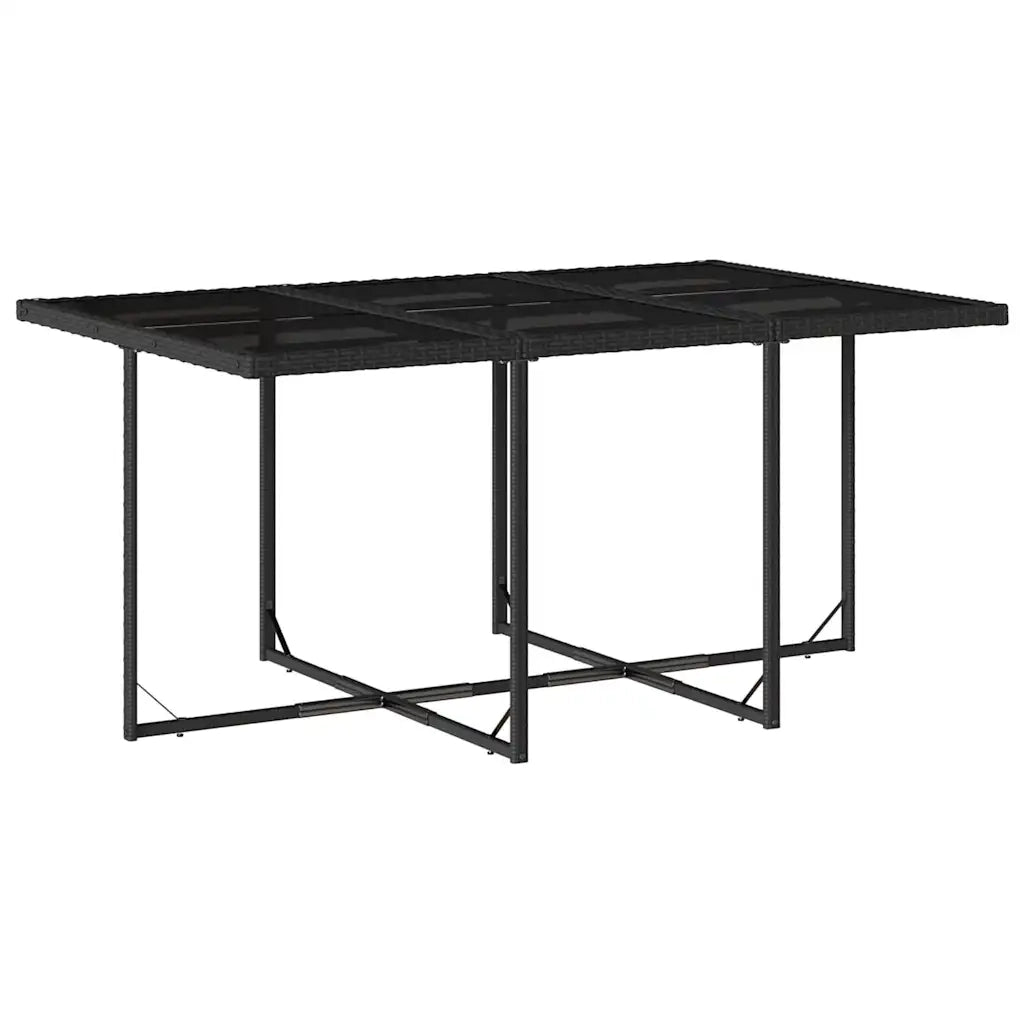 Set da Pranzo da Giardino 11 pz con Cuscini in Polyrattan Nero 3211686