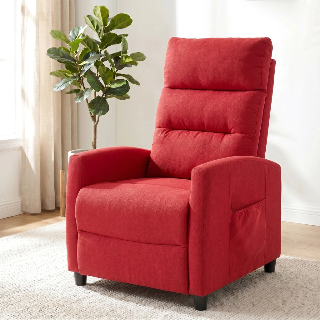 Poltrona Massaggiante  66x91x108 cm Reclinabile a 160° con Poggiapiedi e Telecomando in Ciniglia Rosso Vino