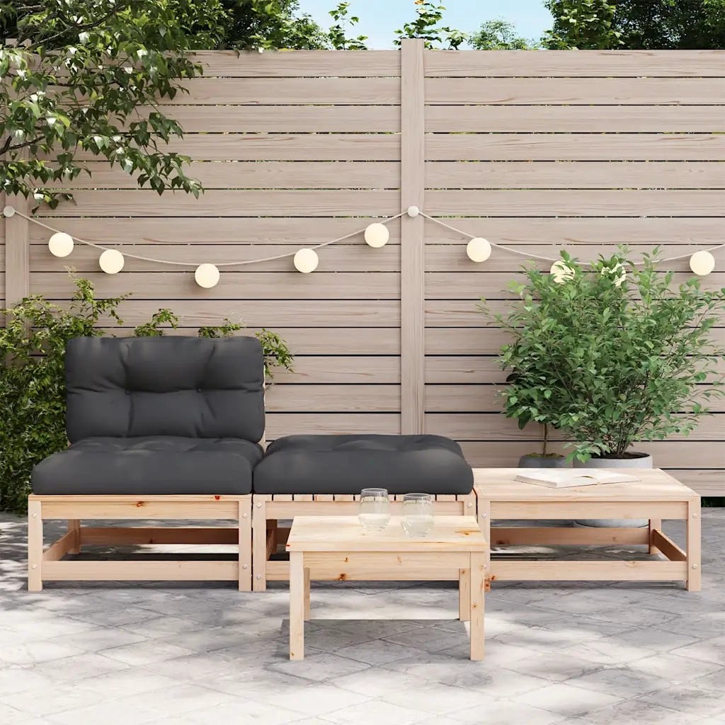 Divano da Giardino Senza Braccioli con Cuscini e Poggiapiedicod mxl 134493
