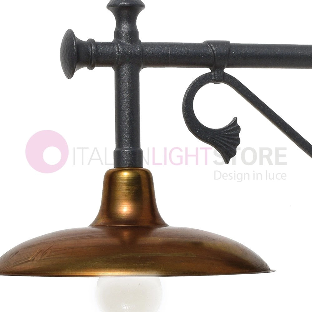 NIKE ANTRACITE Lampada a Parete da Esterno con piatto in ottone anticato