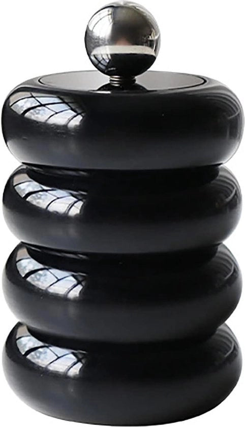 Dispensatore di tamponi in stile scandinavo - Scatola di conservazione di tessuto per tamponi - Scatola di conservazione per trucchi a forma di donut - Coperchio decorativo - Sentimento artistico (Nero 4 strati)