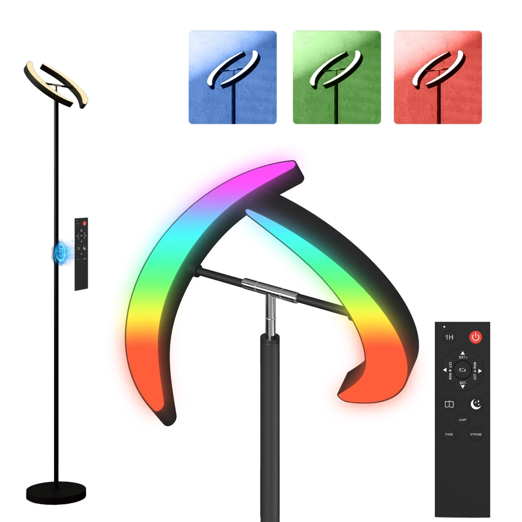 Lampada da terra RGB ¨C Minimal ¨C regolabile, orientabile, nero
