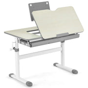 Scrivania per bambini regolabile in altezza 80 x 51,5 x 73 cm con cassetto portaoggetti angolazione regolabile design moderno in grigio 20_0016213