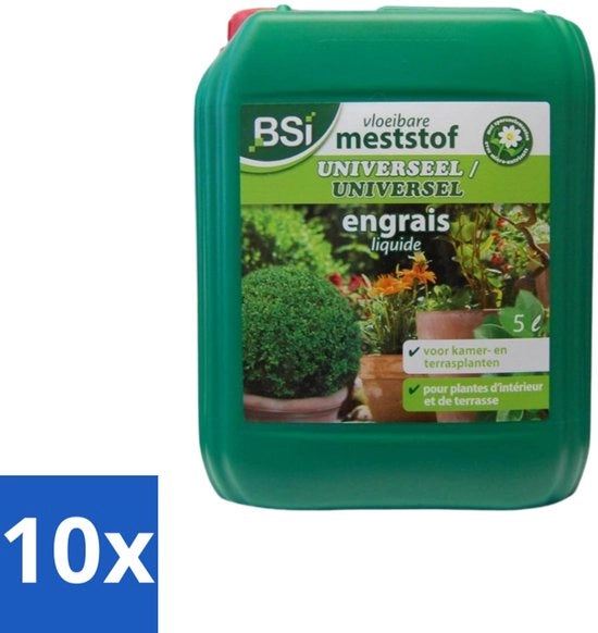 Mest universale liquida - Crescita equilibrata e piante forti - 5 L - Confezione in bulk - 10 pezzi