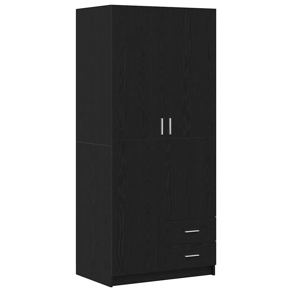 Guardaroba Rovere Nero 80 x 52 x 180 cm Legno multistrato CFW7937284