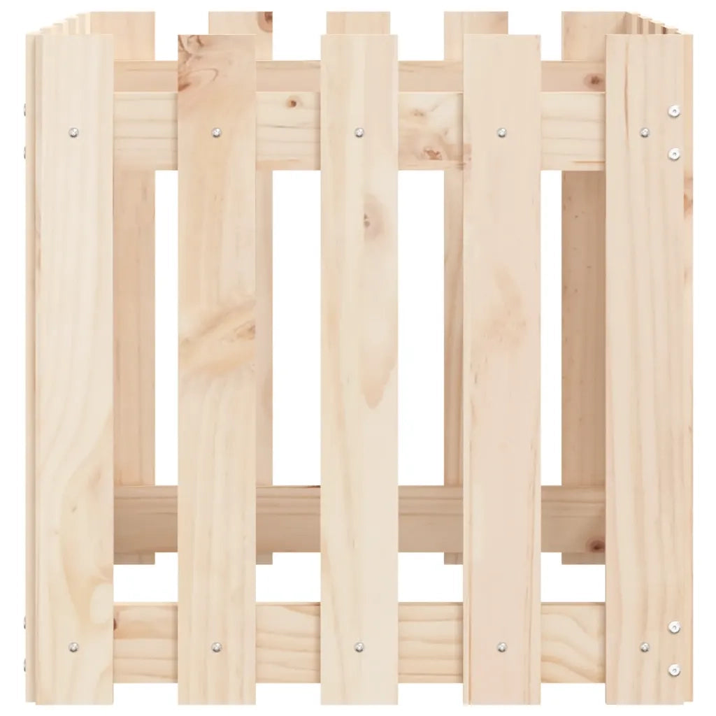 Fioriera Giardino Design a Recinzione-Vaso da Esterno-Contenitore per Piante 50x50x50 cm Massello Pino