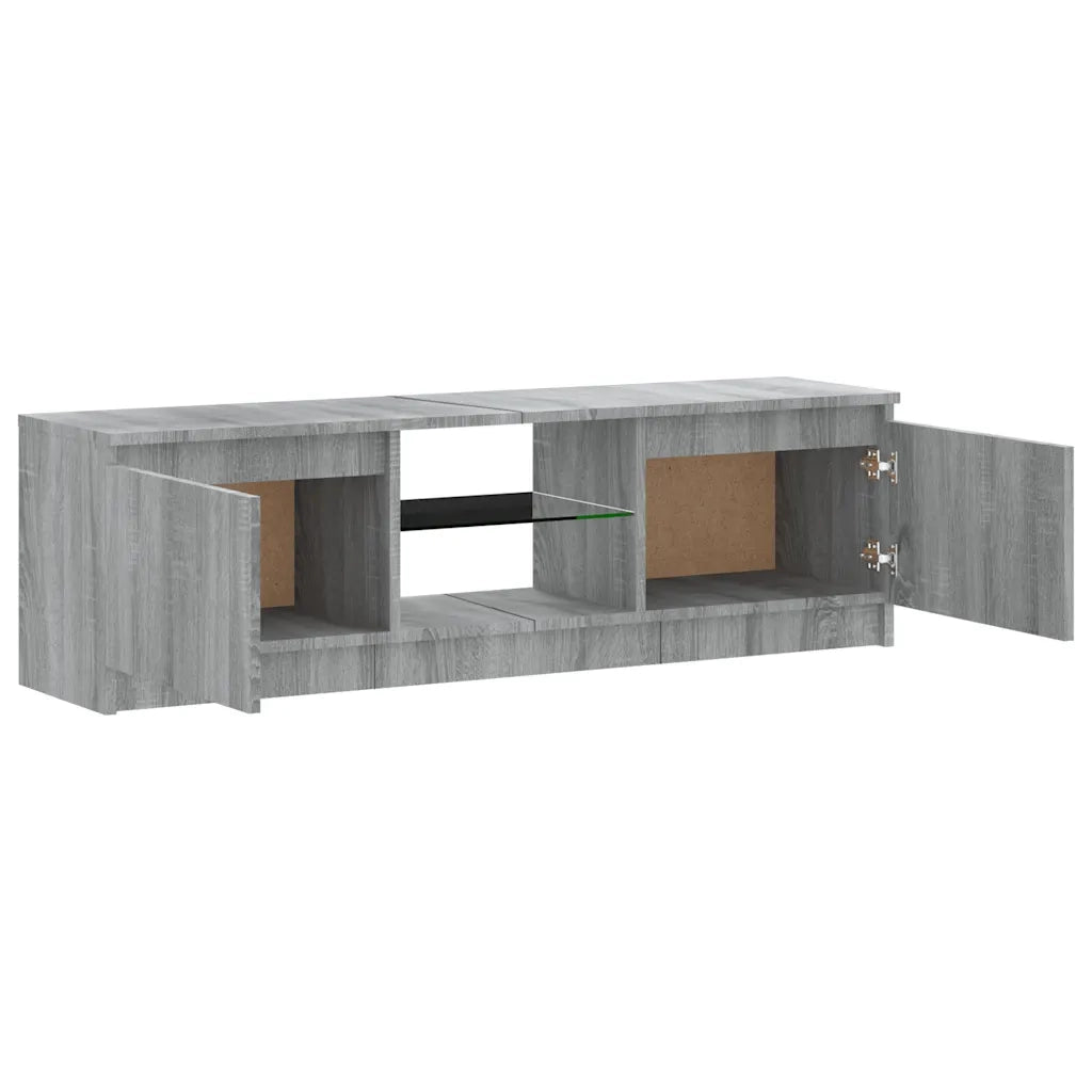 Mobile Porta TV con Luci LED Grigio Sonoma 120x30x35,5 cm