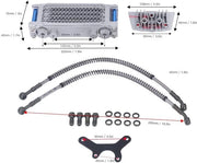 Kit di raffreddamento olio universale - Set di raffreddamento olio motore - Kit di sistema di raffreddamento - In alluminio - Resistente agli urti - Installazione semplice - Raffreddatore di olio motore
