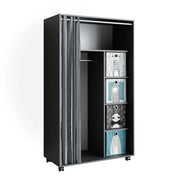 Vicco Armadio multifunzione Grigio 100 x 168 cm aperto, con rotelle