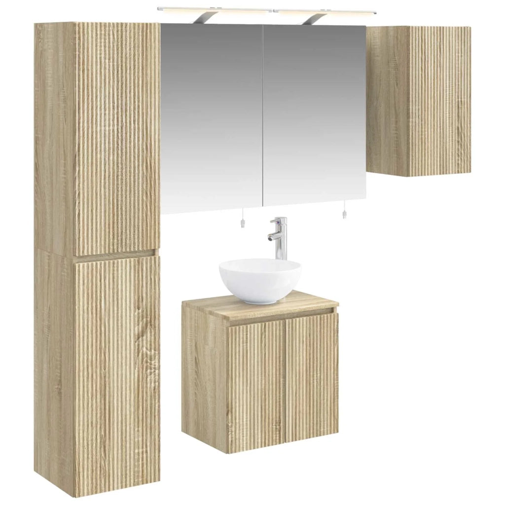 Set di Armadi da Bagno 5 pcs Rovere Sonoma 50 x 14,5 x 70 cm 3407289