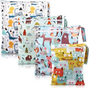 Zak diario per bambini, 4 parti, contenitore per bagni, organizzatore, sacchetto, riutilizzabile, impermeabile, con chiusura a cerniera, per neonati, bambini in età prescolare, scuola materna, verde, Reistas