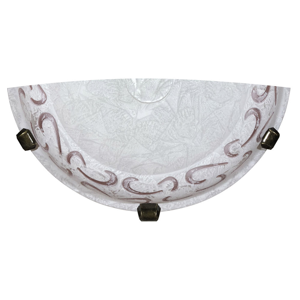 Applique 1xE27 Ganci Bz Vetro Screpolato Bianco Finali Ambra E-Energy Asia