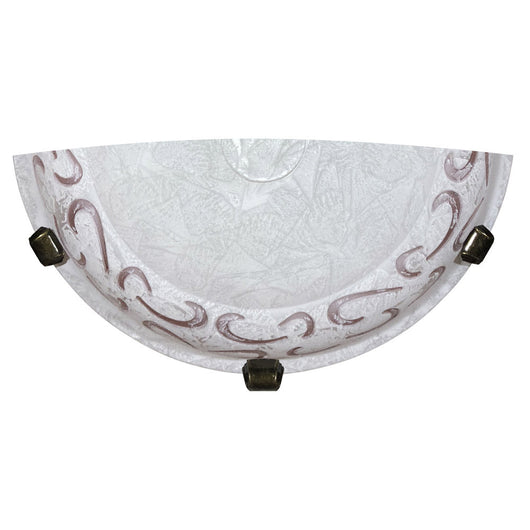 Applique 1xE27 Ganci Bz Vetro Screpolato Bianco Finali Ambra E-Energy Asia