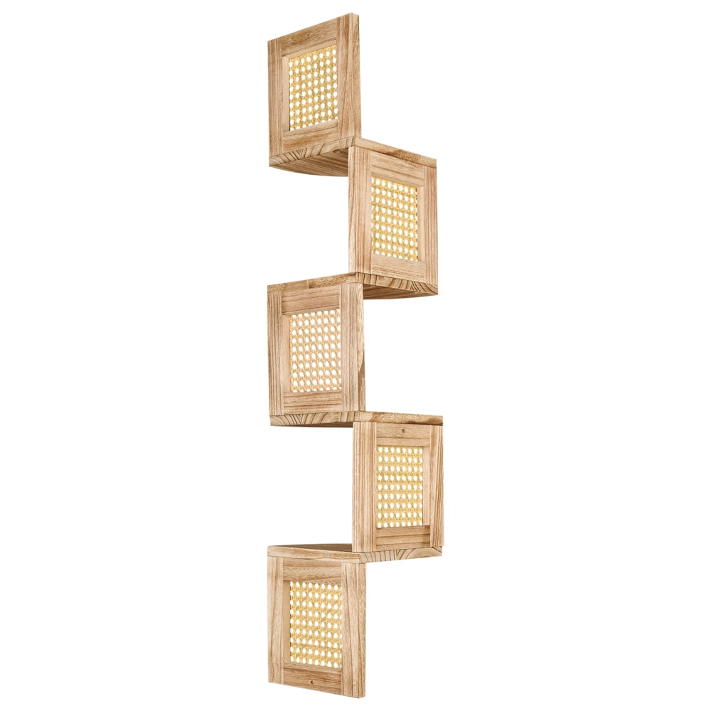 Scaffale angolare moderno a parete 4 ripiani in legno a 4 ripiani stile moderno
