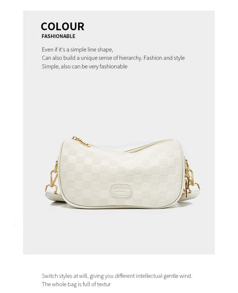 Borsa a tracolla da donna in vera pelle, colore bianco.