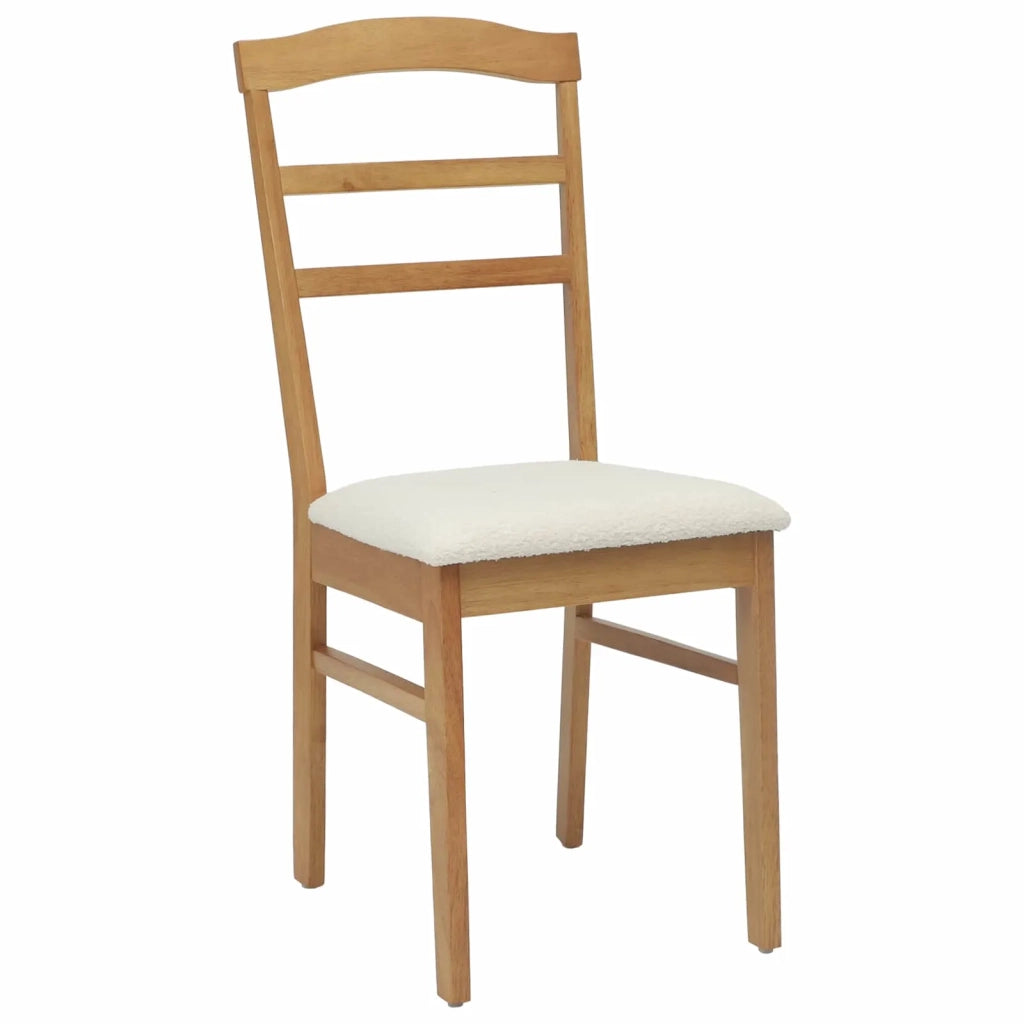 Sedia da pranzo 2 pcs Naturale e chiaro Legno di gomma solido 42020500