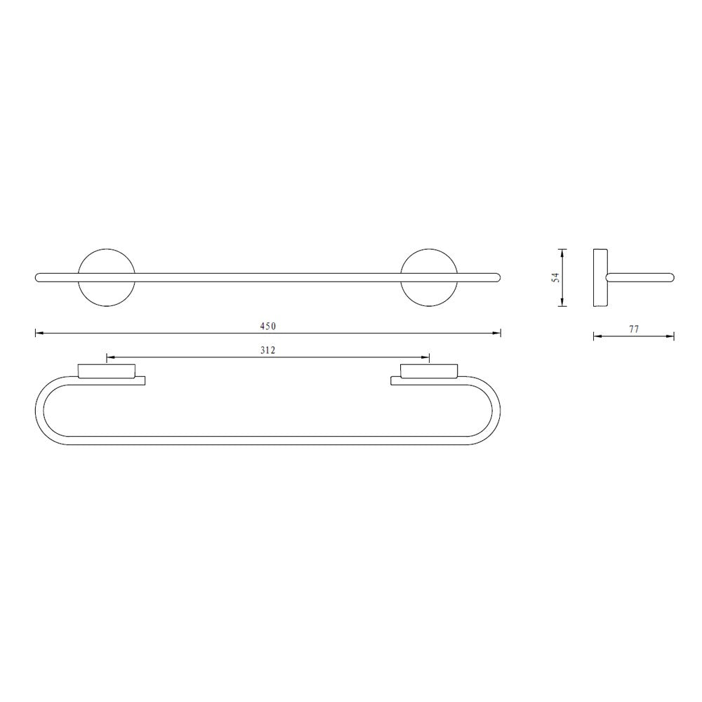 Porta salviette serie wire 45 cm - fissaggio ad incollo o con viti