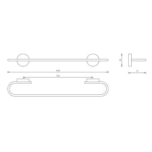 Porta salviette serie wire 45 cm - fissaggio ad incollo o con viti