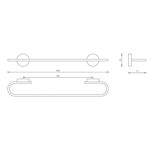 Porta salviette serie wire 45 cm - fissaggio ad incollo o con viti