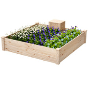 Fioriera da Esterno in Legno con Compostiera ¨C zephmum ¨C Legno 123x123x25.5 cm