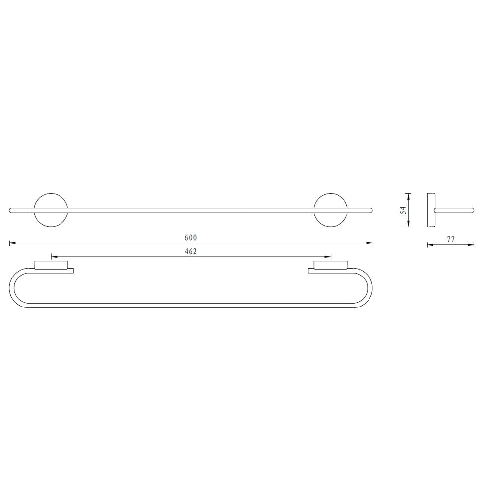 Porta salviette serie wire 60 cm - fissaggio ad incollo o con viti