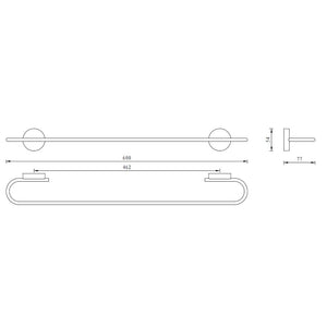 Porta salviette serie wire 60 cm - fissaggio ad incollo o con viti