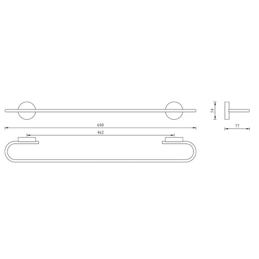 Porta salviette serie wire 60 cm - fissaggio ad incollo o con viti