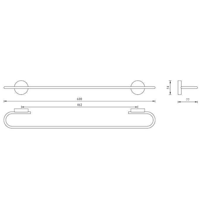 Porta salviette serie wire 60 cm - fissaggio ad incollo o con viti