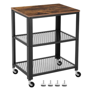 Tavolino da caffè Valora con ruote, vintage, nero, set da 1