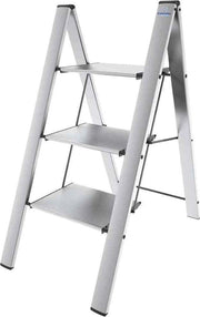 Scala sgabello a 3 gradini in Alluminio ARGENTO salvaspazione LEONARDO 3 COLOMBO