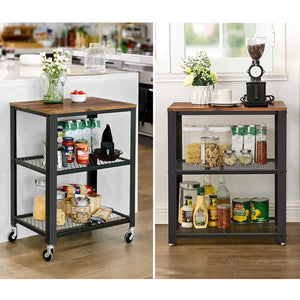 Tavolino da caffè Valora con ruote, vintage, nero, set da 1