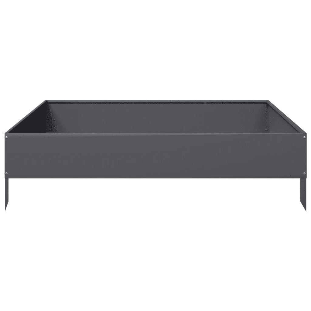 Fioriera Rialzata da Giardino Antracite 100x100x26 cm Acciaio 851019