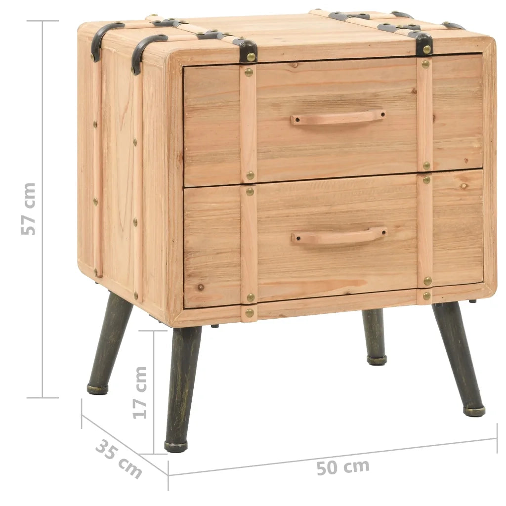 Comodino in Legno Massello di Abete 50x35x57 cm cod mxl 49054