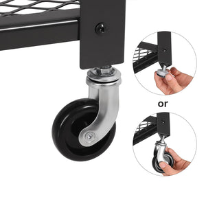 Tavolino da caffè Valora con ruote, vintage, nero, set da 1