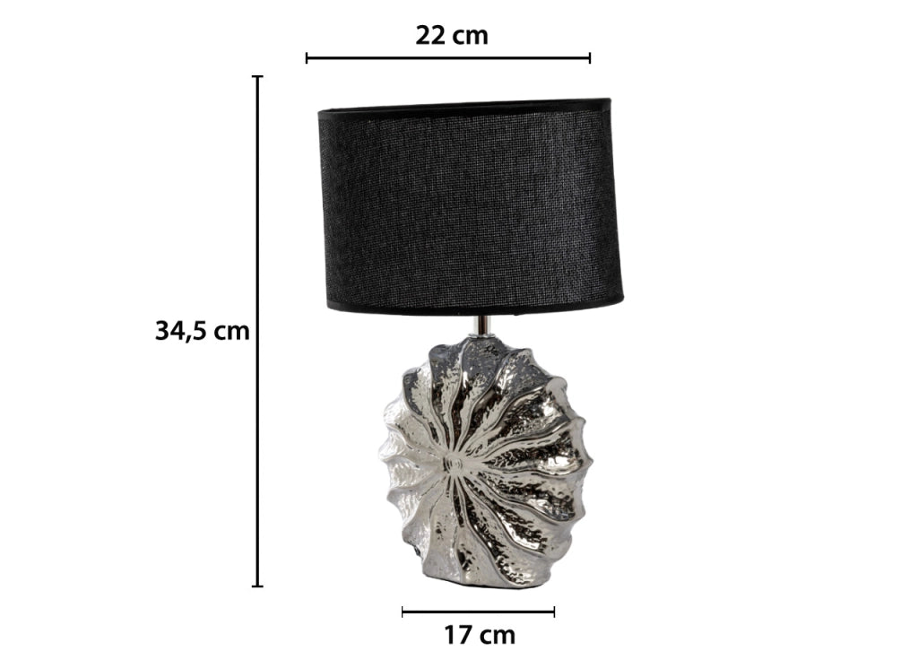 Lampada Da Tavolo Comodino Ricaricabile Accensione On/Off Modello Zante - Lampada - Nero