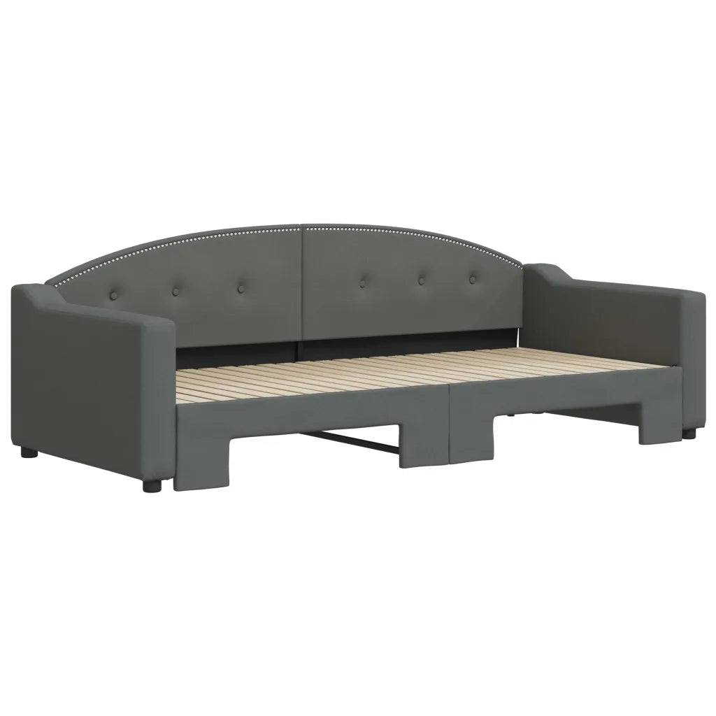 Divano Letto con Letto Estraibile-Sofa Letto-Daybed Grigio Scuro 90x200cm Tessuto 773957