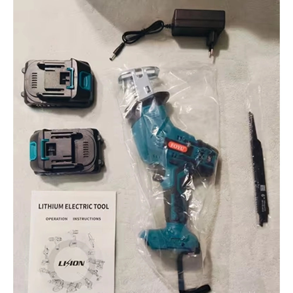 Trade Shop - Seghetto Sega A Gattuccio Elettrica Con Lame Intercambiabili 2 Batterie 48v Litio 2800spm -